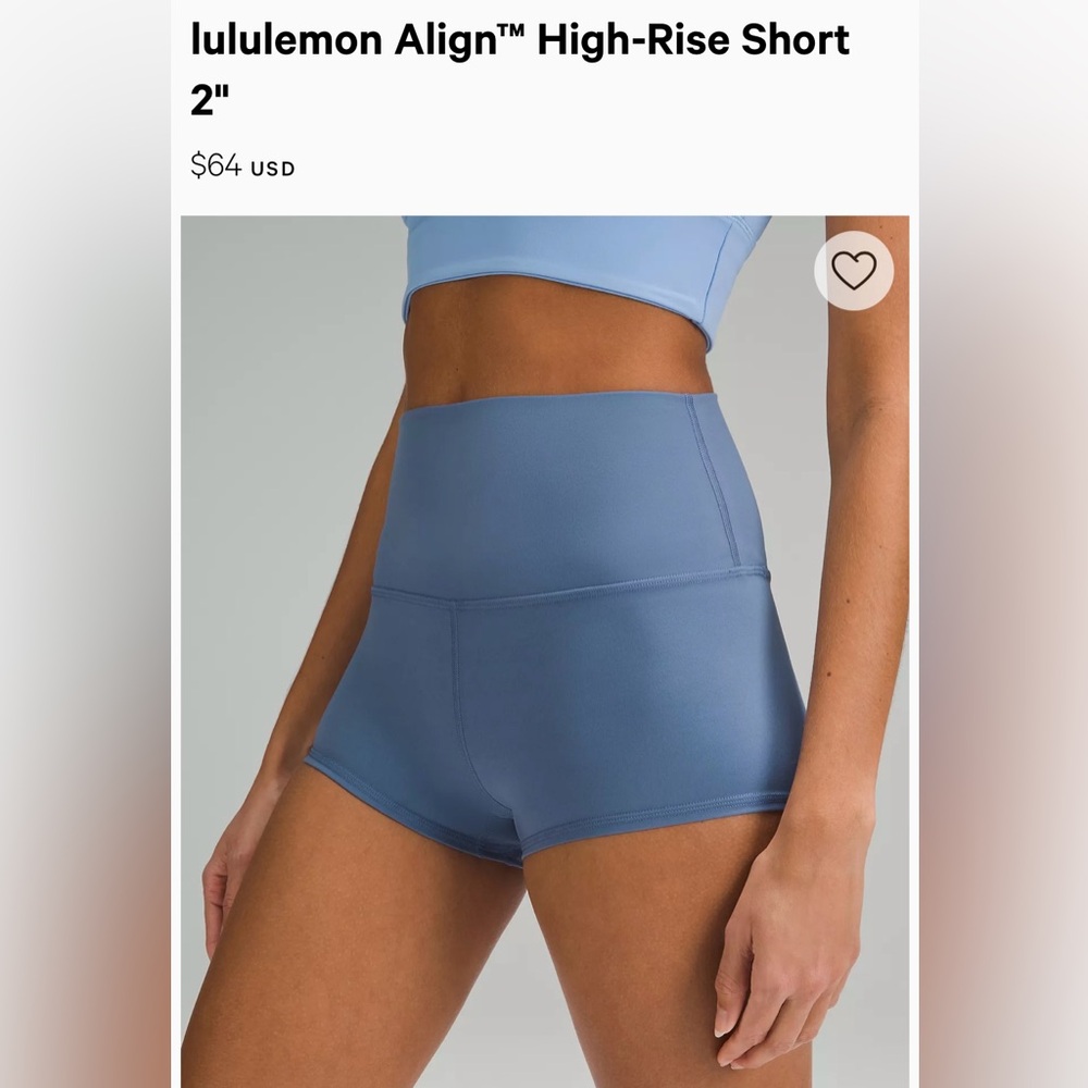 Lululemon Align High Rise Biker Short 2”